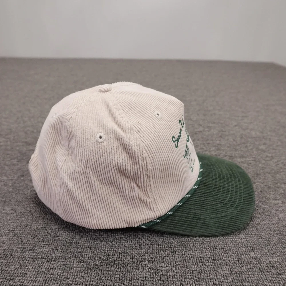 Seager Hat Cap Snap Back Mens One Size Beige Green Corduroy Western Cowboy
